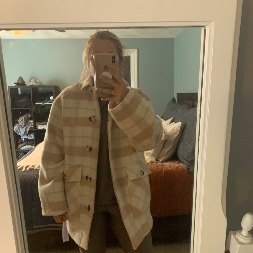 NWT Topshop plaid shacket sz XS